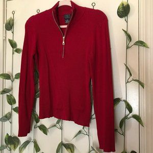 vintage ribbed half zip up top